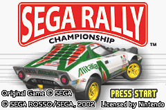 Sega Rally Championship title screen for GameBoy Advance